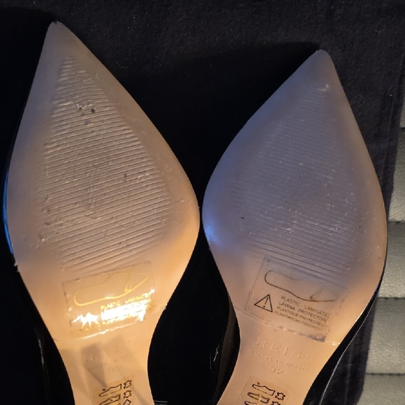 Reiss Black Patent Pointed-Toe Leather Heels - Picture 11 of 12